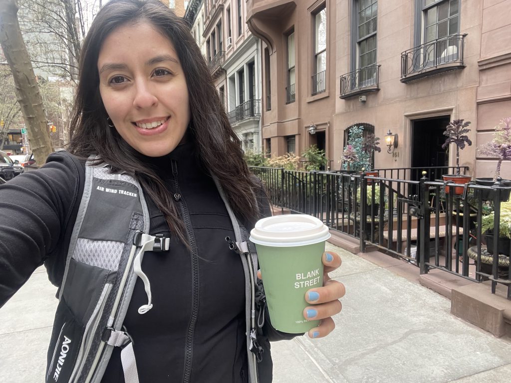 Reyes going for a run after one of her classes around Lexington Ave.