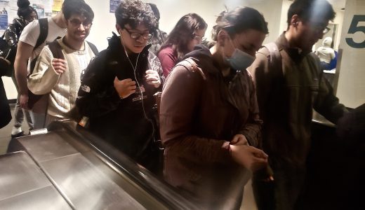In the year since CUNY lifted its mask mandate, some students feel comfortable not wearing masks, while others still use the face coverings. Even in crowded spaces like the escalators in the North Building, more and more students are not masking.