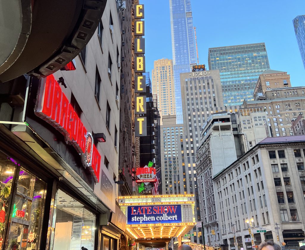 Pictured is the outside of “The Late Night Show” recording studio. 