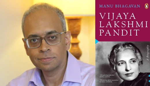 Hunter History Professor Manu Bhagavan and his book.