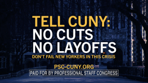 Screenshot from PSC “CUNY Must Do Better” Ad