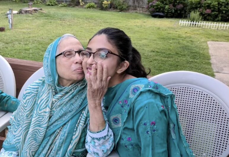 Yusra Ashraf with her grandmother.